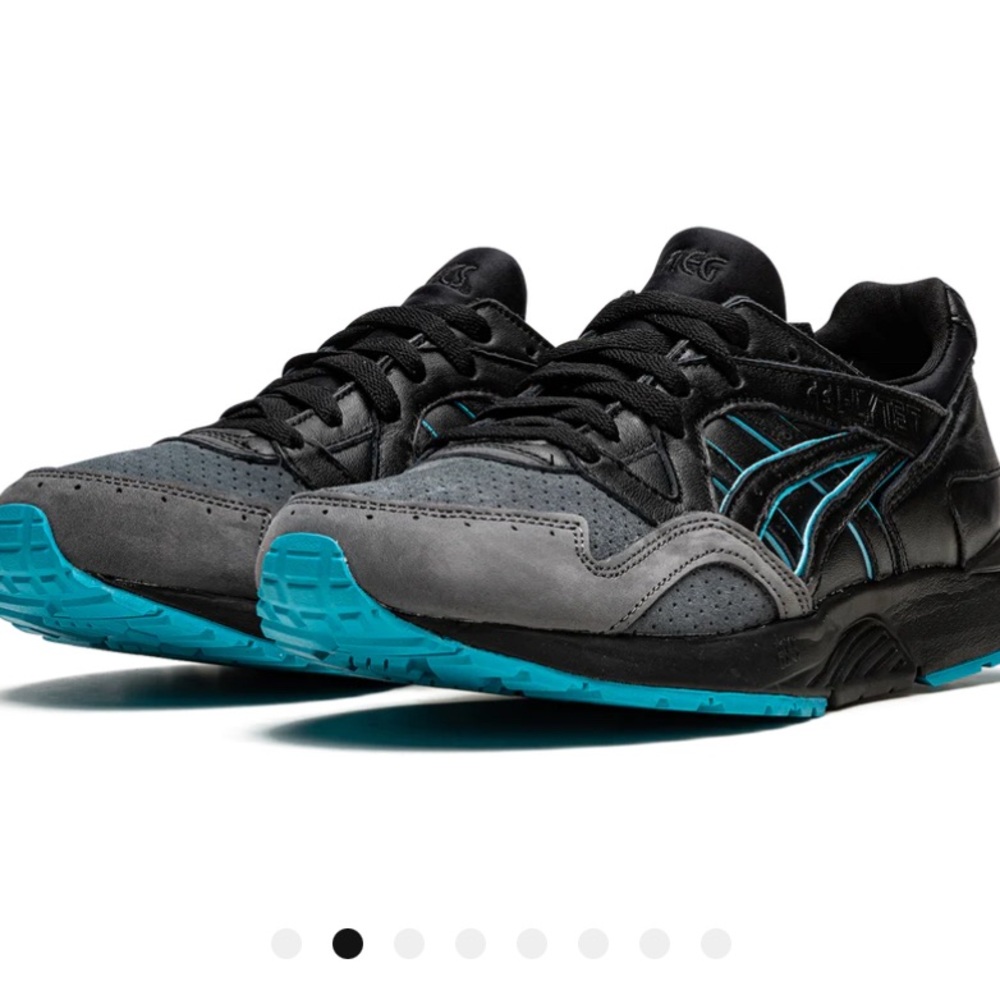 ASICS Men's Black and Teal Sneakers